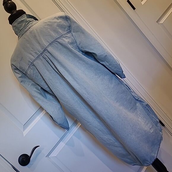 Luxology sz 12 distressed denim Blue dress with pockets - Picture 4 of 9